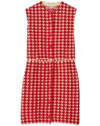 Burberry - Houndstooth-pattern Sleeveless Dress - Lyst