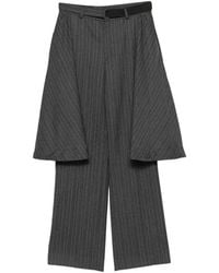 Sacai - Pinstripe-Pattern Peplum-Detail Trousers - Lyst