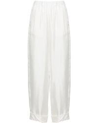 Blanca Vita - High-Waist Silk Palazzo Trousers - Lyst