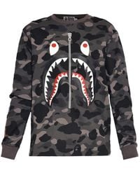 A Bathing Ape - Camouflage-Print Shark-Detail T-Shirt - Lyst