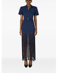 ROWEN ROSE - Fringe-Trim Polo Maxi Dress - Lyst