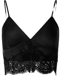 Il Volo - Lace-Trim Silk Bustier Top - Lyst
