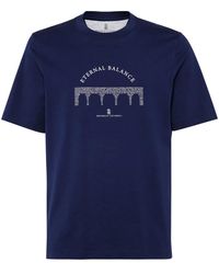 Brunello Cucinelli - Cotton Graphic Print T-Shirt - Lyst