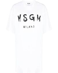 MSGM - Abito Con Logo - Lyst
