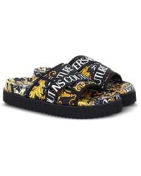 Versace Jeans Couture - Barrocco-Print Sandals - Lyst
