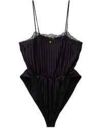 Versace - Lace-Trim Jacquard Silk Body - Lyst