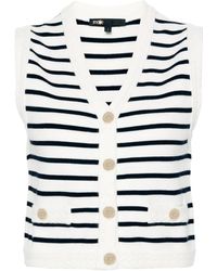 Maje - Gestreept Mouwloos Vest - Lyst