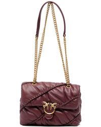 Pinko - Mini Love Birds Quilted Leather Shoulder Bag - Lyst
