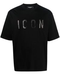 DSquared² - Icon-print Cotton T-shirt - Lyst