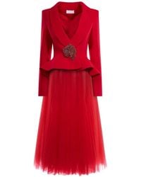 ARAFTU - Robe Péplum À Empiècement En Tulle - Lyst