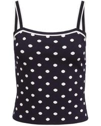 Toccin - Avalon Polka-Dot Knitted Silk Top - Lyst
