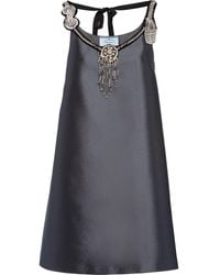 Prada - Embroidered A-line Dress - Lyst