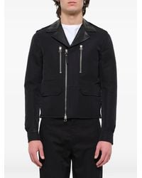 Lanvin - Leather-Trim Zip-Up Jacket - Lyst