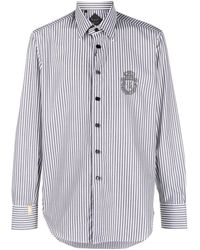 Billionaire - Silver Cut Stripe-detail Shirt - Lyst