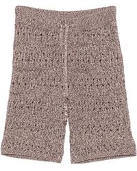 Roberto Collina - Open-Knit Drawstring Shorts - Lyst