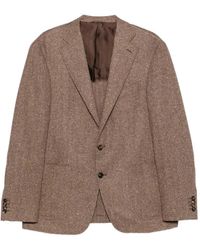 Canali - Herringbone-Pattern Single-Breasted Blazer - Lyst