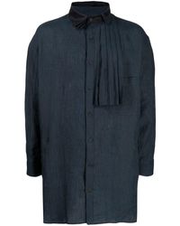 Yohji Yamamoto - Pleated-detail Cotton Shirt - Lyst