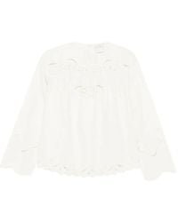 Forte Forte - Embroidered Scalloped-Hem Blouse - Lyst