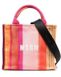 MSGM - Bolso shopper con logo estampado - Lyst