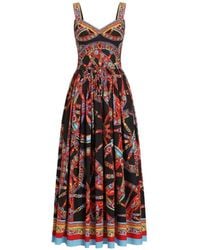 Dolce & Gabbana - Carretto-Print Poplin Dress - Lyst