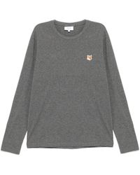 Maison Kitsuné - T-Shirt Con Applicazione Testa Di Volpe - Lyst