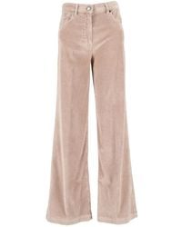 Peserico - Pantalon En Velours Côtelé À Coupe Ample - Lyst