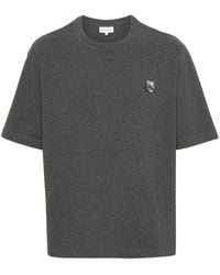 Maison Kitsuné - Katoenen T-Shirt Met Vossen-Patroon - Lyst