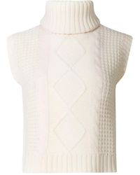 Perfect Moment - Cable-Knit Roll-Neck Top - Lyst