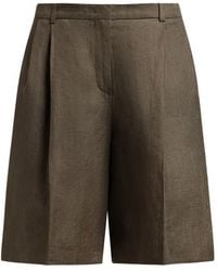 12 STOREEZ - Leinen-Shorts mit Falten - Lyst