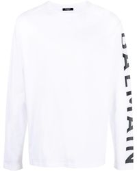 Balmain - Logo-print Long-sleeved T-shirt - Lyst