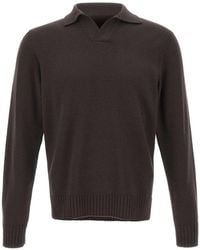 FILIPPO DE LAURENTIIS - Skipper Merino Wool Polo Collar T-Shirt - Lyst