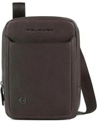 Piquadro - Logo-Plaque Leather Backpack - Lyst