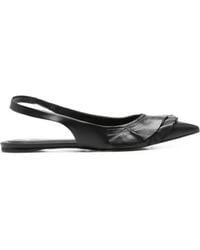 Carrano - Ruffled Pointed-Toe Flat Pumps - Lyst