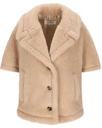 Max Mara - Short Plush Jacket With Wide Lapel - Lyst