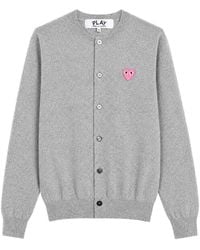 COMME DES GARÇONS PLAY - Heart-Patch Round-Neck Cardigan - Lyst