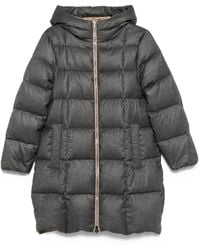 Peserico - Hooded Quilted Coat - Lyst