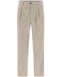 Pence - Pantalon Plissé À Motif Pied-De-Poule - Lyst