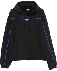 Stussy - Logo-Patch Tape-Trim Hoodie - Lyst