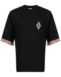Marcelo Burlon - Fringed-sleeve Logo-print T-shirt - Lyst