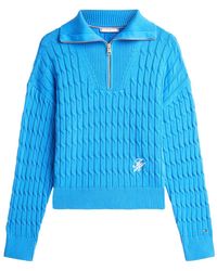 Tommy Hilfiger - Zip Cable-Knit Sweater - Lyst
