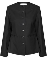 Samsøe & Samsøe - Sarhino Button-Fastening Blazer - Lyst