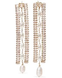 Twinset - Earrings With Rhinestones And Pearls - Lyst