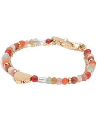 Bimba Y Lola - Double Chain Bracelet With Heart Logo And Stones - Lyst