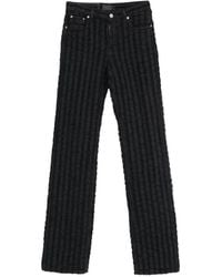 Haikure - Star Bull Stripe Distressed Checked Jeans - Lyst