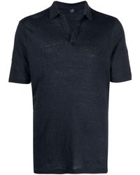 Barba Napoli - V-neck Linen Polo Shirt - Lyst