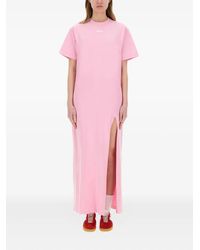MSGM - T-Shirtkleid mit offenem Saum - Lyst