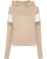 Saint Laurent - Katoenen Hoodie Met Geborduurd Logo - Lyst