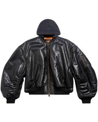 Balenciaga - Diy Metal Leather Bomber Jacket - Lyst