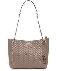 Guess - Cheryl Chevron-Quilted Chain-Link Tote Bag - Lyst