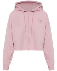 adidas By Stella McCartney - X Stella Mccartney Logo-Print Zip-Up Hoodie - Lyst